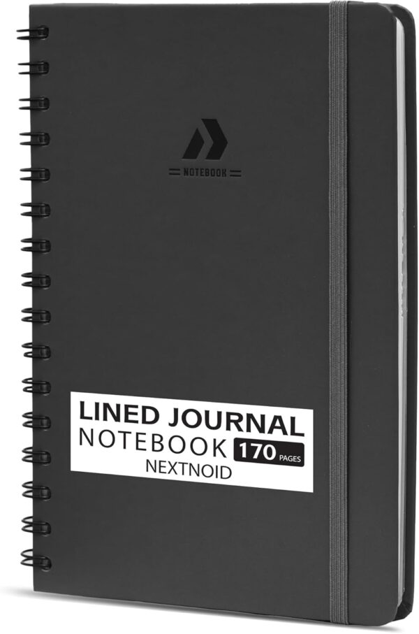 Nextnoid Lined Spiral Notebook Journal For Women & Men - Nextnoid Lined Spiral Notebook Journal For Women & Men - A5(5.8" x 8.3") 170 Pages, Hardcover Notebooks for Work & Note Taking, College Ruled Journals for Writing - Grey