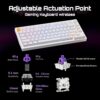 LEMOKEY P1 HE 75% Wireless Custom Mechanical Gaming Keyboard with Gateron Double-Rail Magnetic Switches Knob Version, QMK 2.4 GHz Bluetooth 5.2 RGB Backlight Compatible with Mac Windows Linux-White