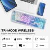 EPOMAKER TH108 Full Size Mechanical Keyboard, Wireless Gaming Keyboard with 8000mAh Battery, Creamy Gasket, 108 Keys, Hot Swap, Custom Driver, RGB Backlight (Blue&White, Sea Salt Silent)