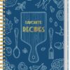 LuBudingJoy Blank Recipe Book to Write in Your Own Recipes, Full Page Sprial Hardcover Personal Recipe Organise, Recipe Journal Hold 140 Recipes(Blue)