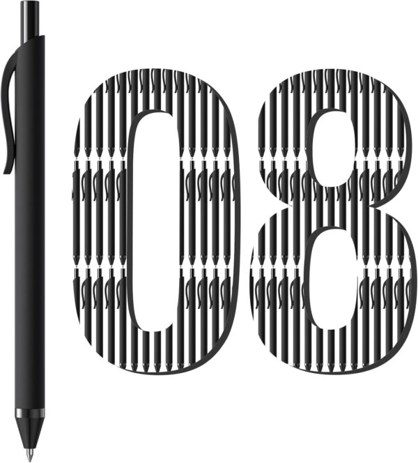 InkSlick 108 Pack Black Pens - Bulk Pens 1.0mm Medium Point Ballpoint Pens Smooth Writing No Bleed Retractable Black Ink Pen