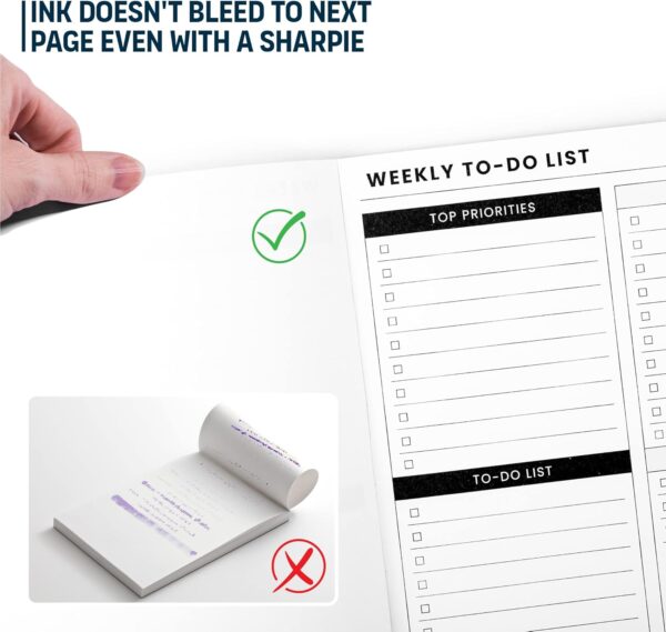 71agLnXRVmL._AC_SL1500_.jpg Weekly Planner Pad: To Do List Desk Notepad with Multiple Sections - 8.5x11" 52 Sheets - Undated Tear Off Notebook Calendar - Habit Planning Tracker, Task Goal Checklist Organizer - Agenda Plan Pad