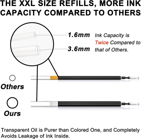Courise 30 Pack Black Gel Pens, Retractable Medium Point Gel Ink Pens Smooth Writing for School Office Home, Comfort Grip(15 Pens with 15 Refills)
