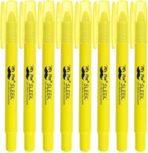 Mr. Pen- No Bleed Gel Bible Highlighters, Yellow, Pack of 8