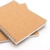 DSTELIN Blank Spiral Notebook, 6-Pack, Soft Cover, Sketch Book, 100 Pages / 50 Sheets, 7.5 inch x 5.1 inch, 100GSM, (Brown)