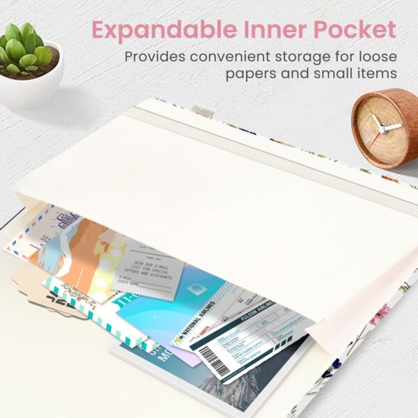 Taja Lined Journal Notebook for Women & Men, Hardcover Leather Journal for writing, A5 College Ruled Notebook for Work & Note Taking, Perfect for Office School Home Supplies, 160 Pages, Garden