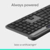 71fY8qANHtL._AC_SL1500_.jpg Logitech Signature Slim Solar+ Wireless Bluetooth Keyboard K980, Solar and Artificial Light Powered, Up to 10 Years Battery Life, Customizable Keys - Graphite
