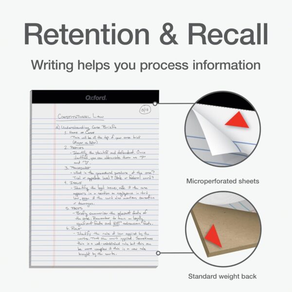 Oxford Premium Legal Pads, 12 Pack, Premium Note Pads, 50 Legal Ruled 8.5" x 11" Sheets, Bright White Paper with Firm Back, Professional Legal and Office Notepads