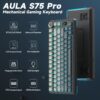 AULA S75 PRO Wireless Mechanical Keyboard with Screen&Knob, Tri-Mode Hot Swappable Gaming Keyboard 75%, Pre-lubed Switches, RGB Backlit, Side Printed PBT Keycaps, Creamy Sounding Computer Keyboards