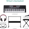 71gfuLXhsQL._AC_SL1500_.jpg Best Choice Products 61-Key Electronic Keyboard Piano Portable Electric Keyboard Complete Beginner Set w/LED Screen, Stand, Bench, Headphones - Black