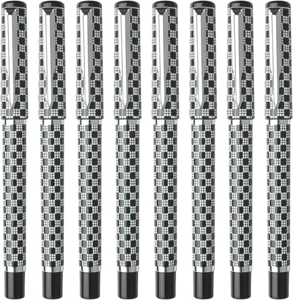 WQN WUQIANNIAN 8 Pack Black Ink Gel Pens, 0.5mm Quick Drying Writing Pens for Women Men, Smooth Ballpoint Pens for Note-Taking, Office School Supplies, Gifts.