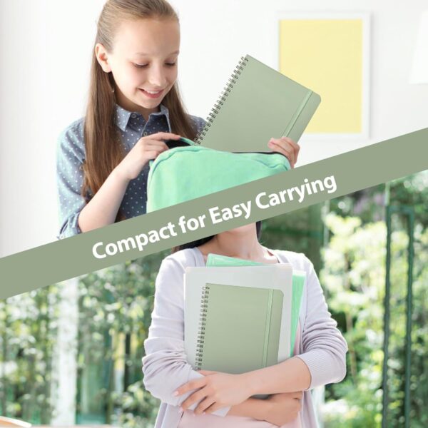 VALOME Journaling Notebooks, A5 Lined Spiral Notebook for Women & Men, 146 Pages College Ruled Hardcover Note Book for Work, Note Taking, Journaling, School, Writing (GREEN)