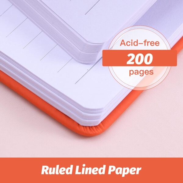 71hgJJLKwoL._AC_SL1500_.jpg SUIN Hardcover-Journal-Notebooks, A5 Lined Journals Notebook for Writing 200 Pages, 8.2 x 5.5 inch, Classic Ruled Notebooks for Work/Travel/College (Orange- 1 Pack)