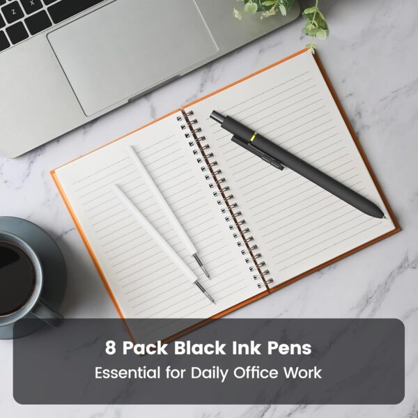 16Pcs Black Gel Pens - 0.7mm Medium Point Black Ink Pens | Smooth Writing - Quick Drying Retractable Pen for Men Women (Black - 16Pcs)