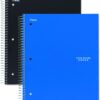 Five Star 06210 Wirebound 3-Subject Notebook, College Rule, 11 x 8 1/2, 150 Sheets, Assorted