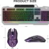 AULA Keyboard, T102 104 Keys Gaming Keyboard and Mouse Combo with RGB Backlit Number Pad, All-Metal Panel Waterproof Light Up PC Keyboard,USB Wired Computer Keyboards Gaming for Win XP/7/8/10 PC Gamer