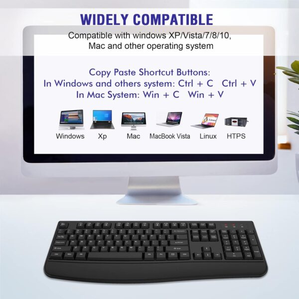 71kPhYUI5eL._AC_SL1500_.jpg Wireless Keyboard, 2.4G Full-Sized Ergonomic Wireless Computer Keyboard with Wrist Rest for Windows, Mac OS Laptop/PC/Desktop/Notebook(Black)