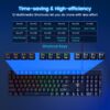 RisoPhy Mechanical Gaming Keyboard, RGB 104 Keys Ultra-Slim LED Backlit USB Wired Keyboard with Blue Switch, Durable Abs Keycaps/Anti-Ghosting/Spill-Resistant Computer Keyboard for PC Mac Xbox Gamer