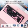AUSDOM 98Pro Silent Wireless Mechanical Keyboard, Tri-Mode BT/2.4G/USB-C Hot Swappable Custom Quiet Keyboard with Backlit, Gasket Structure, PBT Keycaps,Pre-lubed Tactile Switches(Black & Pink-Silent)
