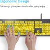 71kqMriyqLL._AC_SL1500_.jpg BOOGIIO Large Print Computer Keyboard, Wired USB High Contrast Keyboard with Oversized Print Letters for Visually Impaired Low Vision Individuals (Yellow+Black)