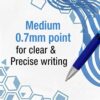 AKVINQ® Élan Gel Pens 12-Pack, 0.7mm Medium Point, Retractable Gel Ink Pen – Premium Chrome Finish, Blue Ink, Smudge-Resistant, Unique Comfort Grip, Office & School Writing (Blue)