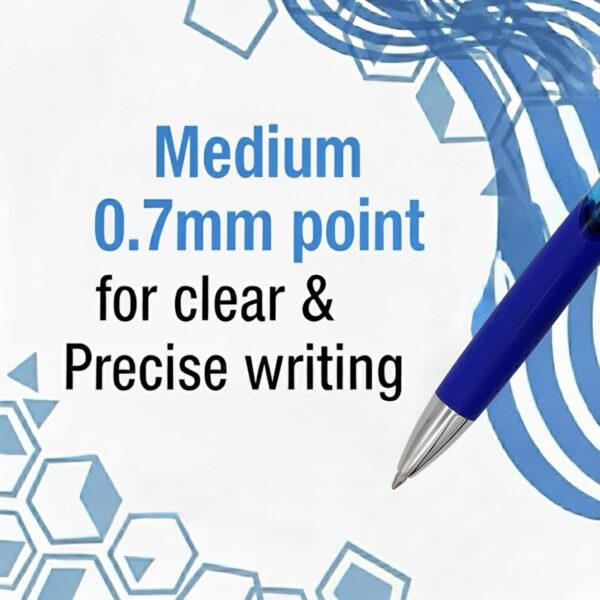 AKVINQ® Élan Gel Pens 12-Pack, 0.7mm Medium Point, Retractable Gel Ink Pen – Premium Chrome Finish, Blue Ink, Smudge-Resistant, Unique Comfort Grip, Office & School Writing (Blue)
