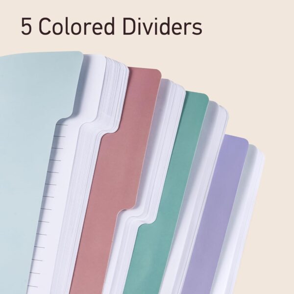 Yoment Hardcover Spiral Notebooks for Work School, B5 Journal Notebook with Tabs Dividers, Multi 5 Subject Notebook College Ruled, 240 Pages Lined Journal for Women, Pink