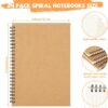 MIVIDE 24 Pack A5 Bulk Spiral Notebooks with Kraft Cover, 8.3 x 5.8 Inch 120 Pages Hardcover Spiral Lined Notebook Journal, Lined Travel Bulk Writing Paper Notebook for School Business Office Supplies