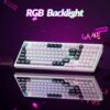 Keychron Q5 HE Rapid Trigger Gaming Keyboard Wireless with Hall Effect Gateron Double-Rail Magnetic Switch Adjustable Actuation, 2.4 GHz/Bluetooth/Wired QMK RGB Aluminum for Mac Windows Linux - White