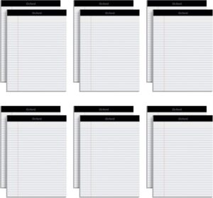Oxford Premium Legal Pads, 12 Pack, Premium Note Pads, 50 Legal Ruled 8.5" x 11" Sheets, Bright White Paper with Firm Back, Professional Legal and Office Notepads