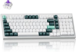 Keychron Q5 HE Rapid Trigger Gaming Keyboard Wireless with Hall Keychron Q5 HE Rapid Trigger Gaming Keyboard Wireless with Hall Effect Gateron Double-Rail Magnetic Switch Adjustable Actuation, 2.4 GHz/Bluetooth/Wired QMK RGB Aluminum for Mac Windows Linux - White