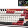 RK ROYAL KLUDGE M87 Wireless Gaming Keyboard with Screen and RK ROYAL KLUDGE M87 Wireless Gaming Keyboard with Screen and Dual Knob, 75% Percent 2.4Ghz/Bluetooth/USB-C Mechanical Keyboard with Gasket Structure, RGB Backlit Hot Swappable Cream Switch, Red