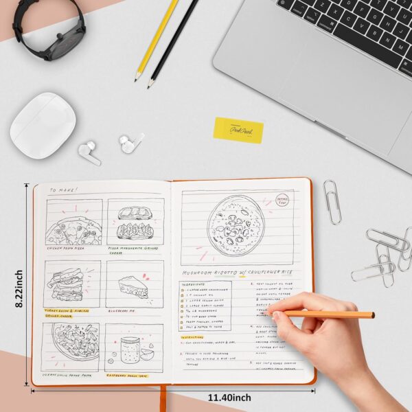 Lined Journal Notebook for Women Men, 200 Pages A5 Hardcover Leather Journals for Writing,Travel,School,Office,Work,Business,College Ruled Notebooks for Note Taking, Diary Notepad 5.7"×8.3"(Brown)