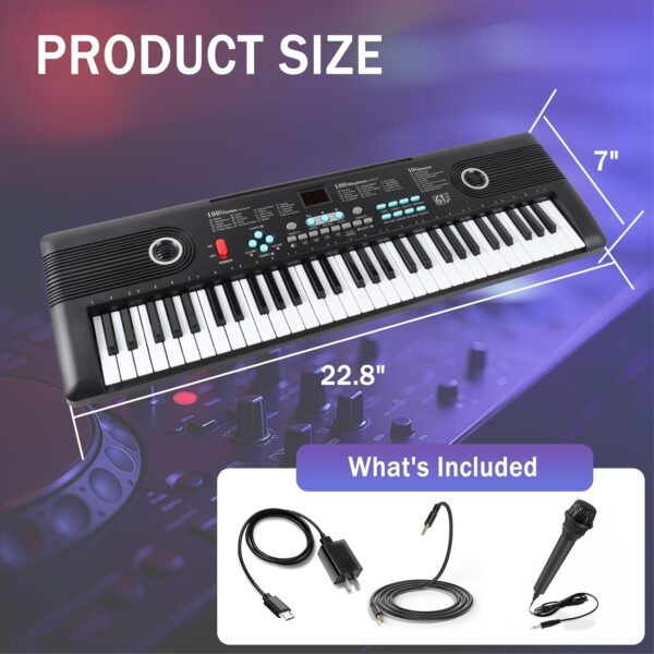 61 keys keyboard piano, Electronic Digital Piano with Built-In Speaker Microphone, Portable Keyboard Gift Teaching for Beginners, electric piano for kids