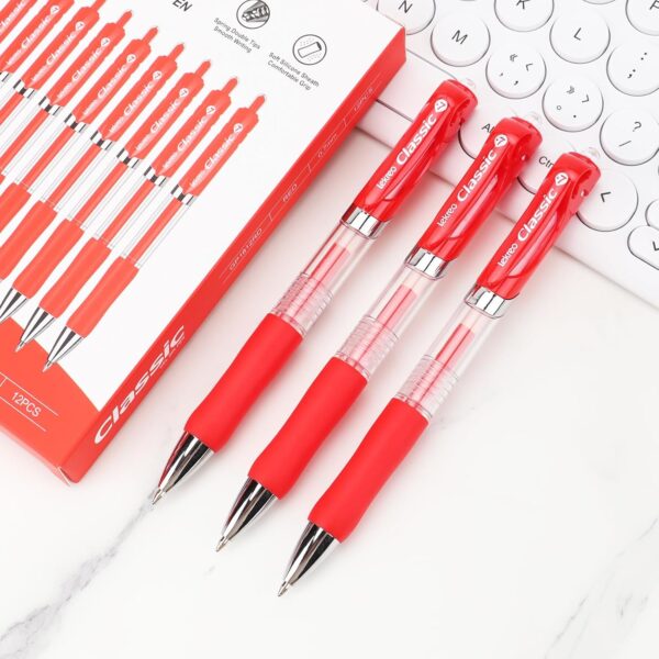 71qjgAH0IaL._AC_SL1500_.jpg Classic Retractable Gel Roller Pens, 0.7mm Fine Point, Red Ink (Red - 12 Packs)
