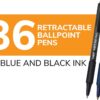 BIC Soft Feel Retractable Ballpoint Pen with 1.0 mm Medium Point and No-Slip Grip, 36-Count in Assorted Ink