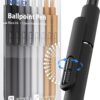 InkSlick 8 Pcs Black Ballpoint Pens - 1mm Medium Point Black Ink Pens | Smooth Writing Ball Point Pen for Men Women (Classic-8 pcs)