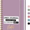 CICPAP Lined Spiral Journal Notebook, A5 College Ruled Notebook for Journaling, Note-Taking, and Daily Planning, Durable Hardcover with an Elegant Design, Purple