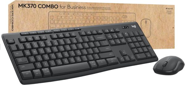 Logitech MK370 Combo for Business, Wireless Full-Size Keyboard and Wireless Logitech MK370 Combo for Business, Wireless Full-Size Keyboard and Wireless Mouse, Secure Logi Bolt USB Receiver, Bluetooth, Globally Certified Windows/Mac/Chrome, Linux - Graphite