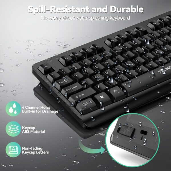 71sblyRIkML._AC_SL1500_.jpg TECKNET Wireless Keyboard, 2.4G Silent Full-Size USB Keyboard with Number Pad, Ergonomic Keys & Adjustable Feet, Compatible with Laptop, PC, Desktop, Notebook, Windows 11/10/8/7 –Black