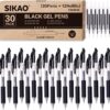 Black Gel Pens Bulk 30 Pack + 12 Refills, Black Ink 0.7mm Fine Point Smooth Writing No-Smudge, Gel Ink Pens Black with CLOUD TOUCH GRIP, Retractable Click Pens for Office, School, Teachers & Servers