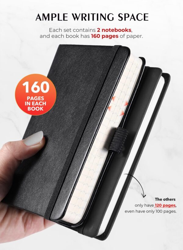 71tqcoTkbDL._AC_SL1500_.jpg AISBUGUR Pocket Notebook, Small Notebook, 2-Pack Total 320 Pages,3.7" x 5.7" Pocket Notebook (2 Pack, Black1)