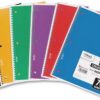 Mead Spiral Notebook, 6 Pack, 1 Subject, College Ruled Paper, 7-1/2" x 10-1/2", 70 Sheets per Notebook, Colors Will Vary (830062-ECM25)