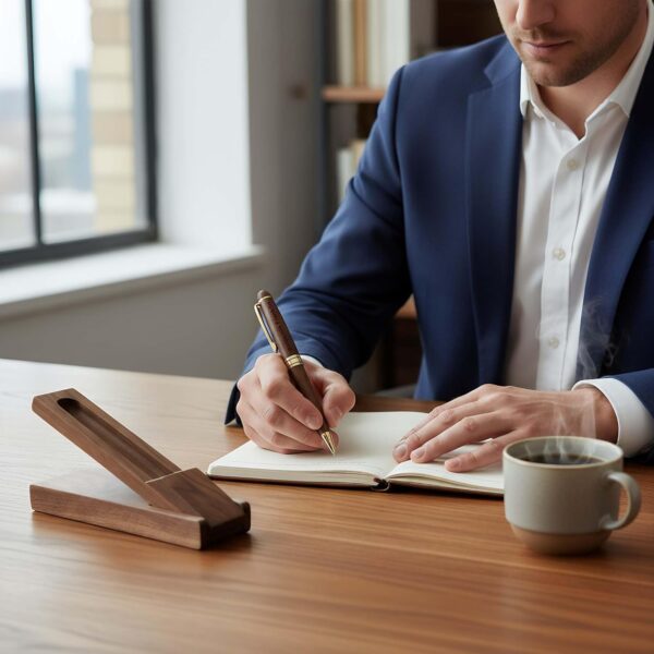 Personalized Walnut Wood Pen Set with Engraved Wooden Gift Box, Customized Wooden Ballpoint Pen Gift Set with Name, Custom Gift for Men and Women