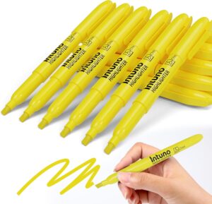 INTUNO Yellow Highlighters, 120 Count, Chisel tip, Suitable for Office Supplies, School Supplies, and Home Office Essentials