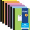 Oxford Composition Notebooks, 6 Pack, Cover Colors Vary, College Ruled Paper, 9-3/4 x 7-1/2 Inch School Journals, Assorted Pastel Covers, 100 Sheets, per Book (63760)