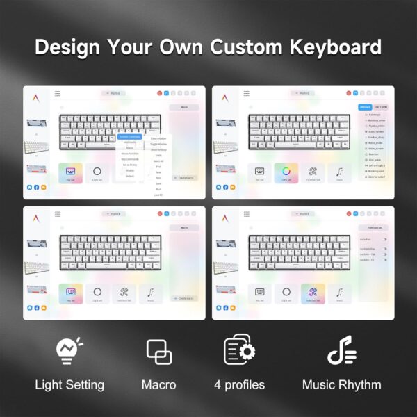 71x1s5x8MKL._AC_SL1500_.jpg KEMOVE K61SE Gaming Mechanical Keyboard, 60 Percent Wired RGB Backlit N-Key Rollover Compact Mini 61 Keys Keyboard for PC Laptop, Blue Switch