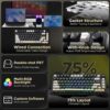YUNZII B75 Mechanical Keyboard,75% Layout with Knob,Hot Swappable RGB Backlit Gasket Mounted, Creamy Typing, Double-Shot PBT Keycaps,Cherry Profile,for Win/Mac (Black, Blue Grey Tactile Switch)