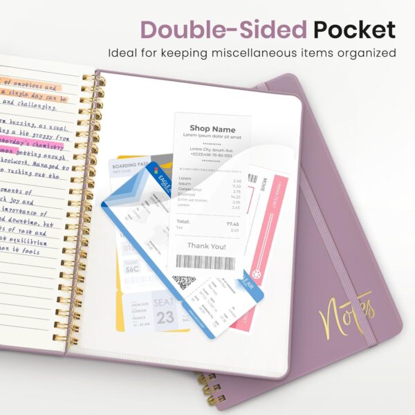 ZOTIA Lined Spiral Journal Notebook for Women, A5 College Ruled Journals for Writing, Hardcover Notebooks for Work, Note taking and Office School Supplies,140 Pages - Purple