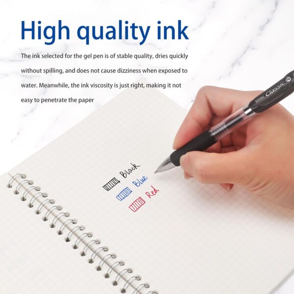 71x8XgqXJTL._AC_SL1500_.jpg Classic Retractable Gel Roller Pens, 0.7mm Fine Point, Red Ink (Red - 12 Packs)